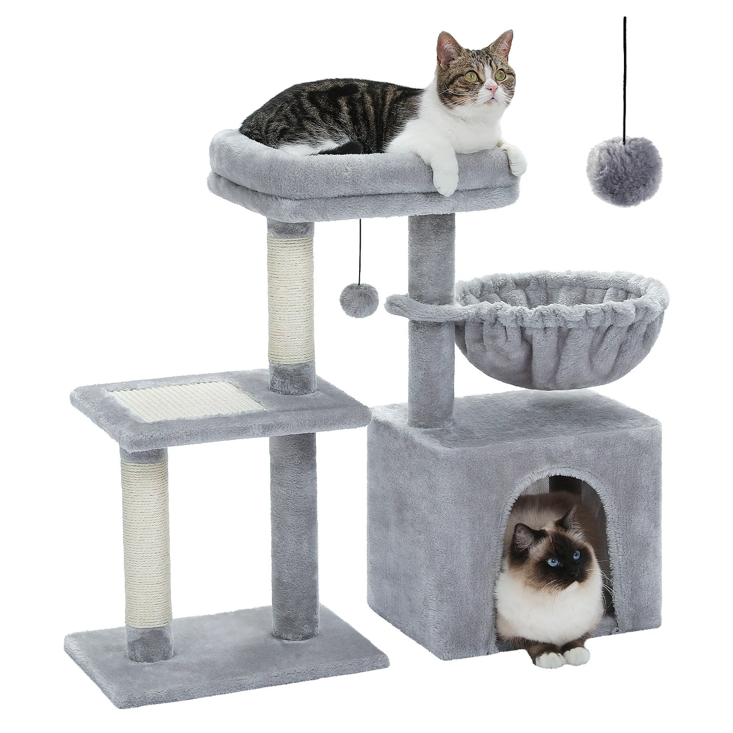 Arbre à chat pour intérieur avec hamac et perchoir