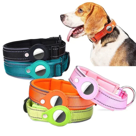 Collier Anti-Perte pour Chien avec Étui Protecteur pour Airtag, Imperméable et Réfléchissant